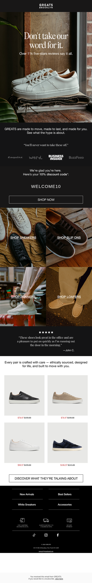 GREATS email: Loved by 11K+