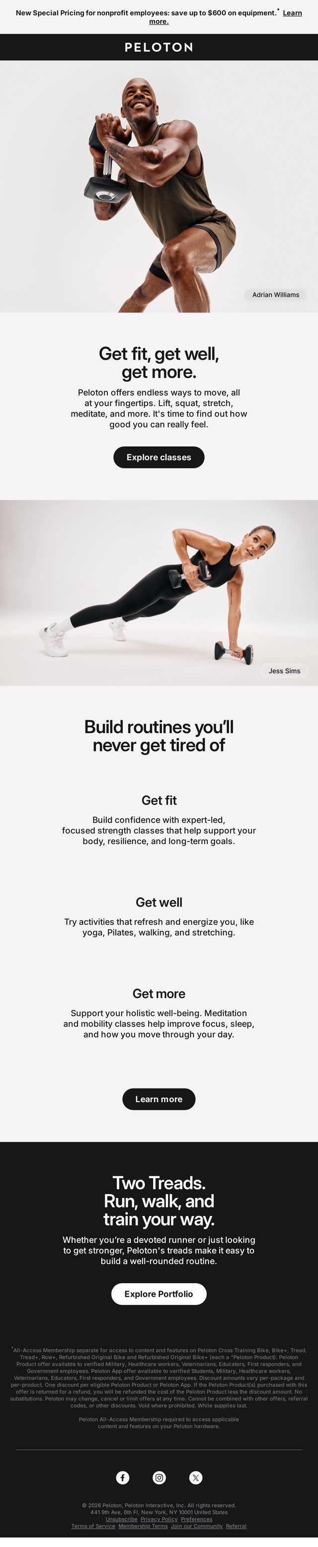 Peloton email: Your next routine starts here
