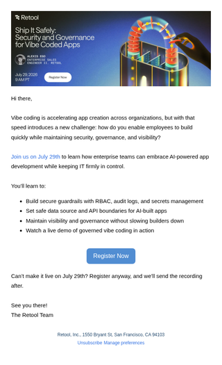 Retool: Your builders are already vibe coding. Now what?