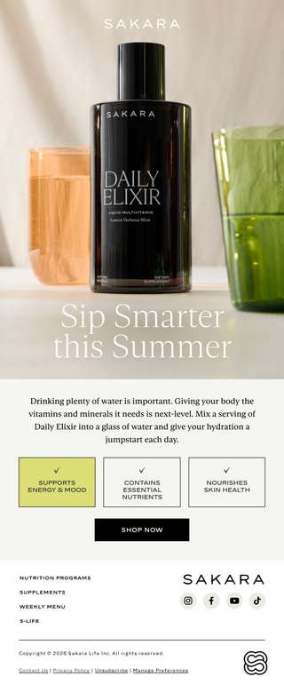 Sakara: Deeper Hydration Starts Here
