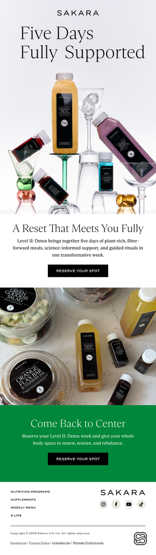 Sakara: Five Days, Fully Supported