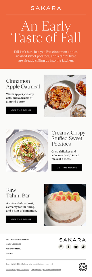 Sakara: Something Warm. Something Sweet.
