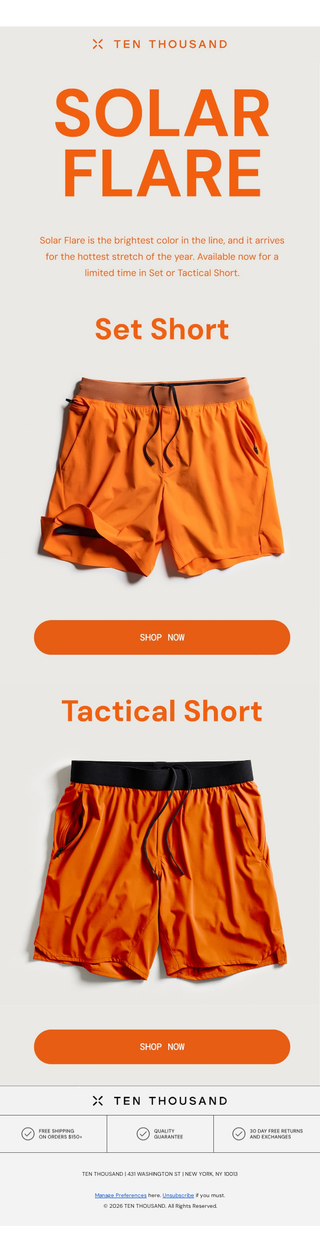 TEN THOUSAND: New Color, Peak Season.