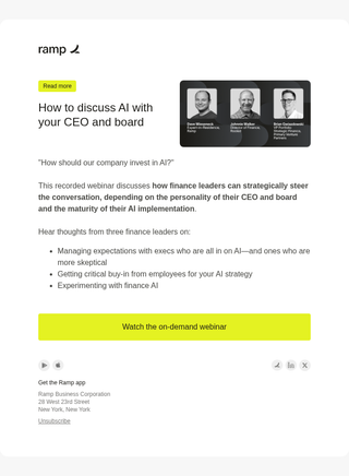 The Ramp Team email: How CFOs are leading the AI discussion