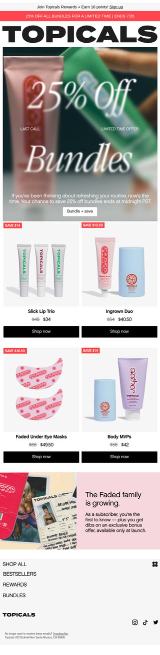 Topicals: 25% OFF Bundles Ends Tonight ⌛