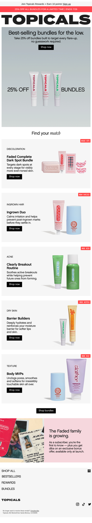Topicals: 25% Off Bundles Start Now
