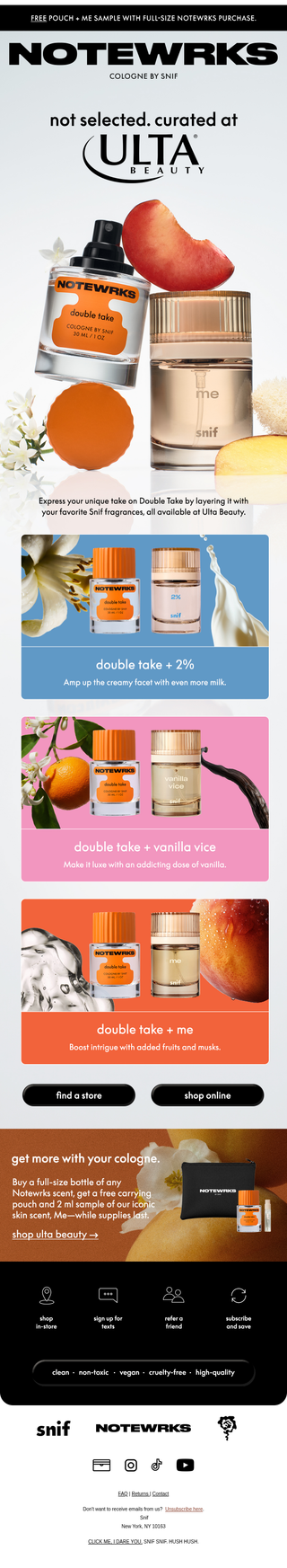 Ulta Beauty x Snif email: Double up with Double Take.